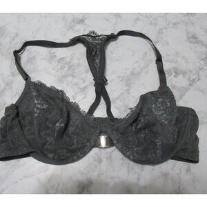 Adore Me Bra 38C Green Lace Underwire Front Closure Racerback Bow